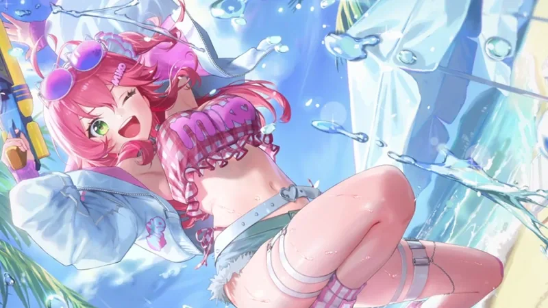 さくらみこ — ビーチで弾ける、光彩ショット！